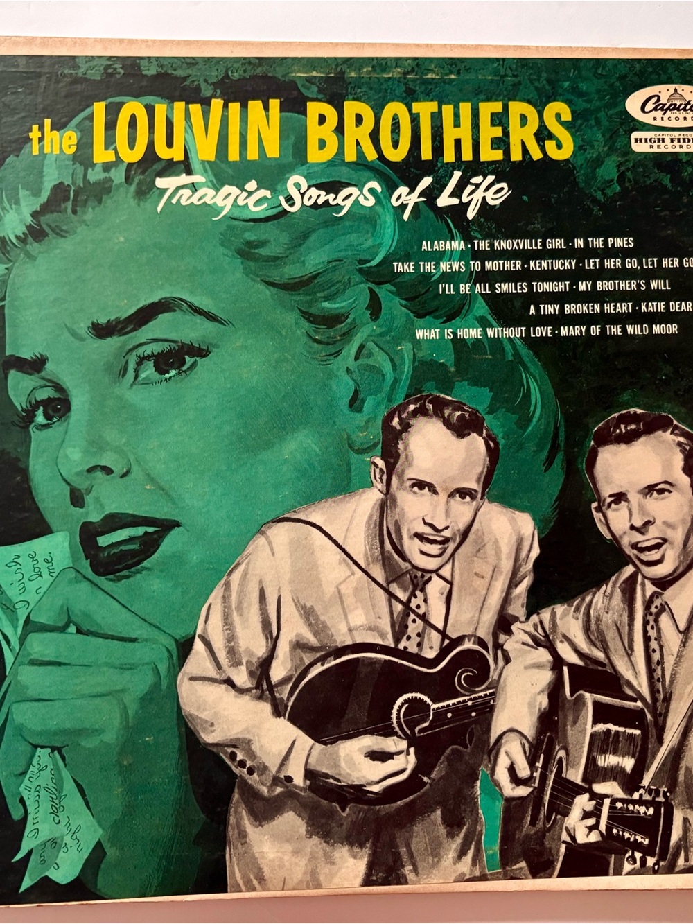 The Louvin Brothers Tragic Songs Of Life 1957 Country LP Capitol T-769 VG VG